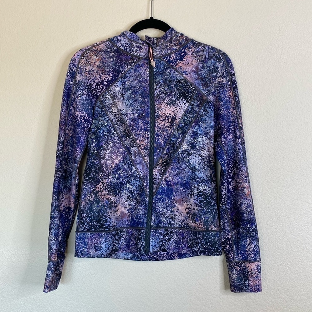 Ivivva Perfect Your Practice girls zip up hooded jacket Sz 14 purple pink